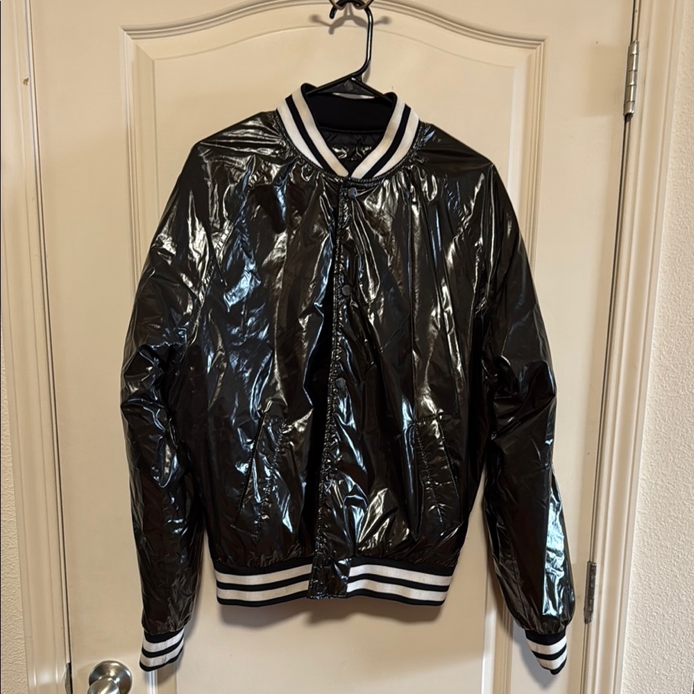 Zara Black Shiny Puffer Jacket